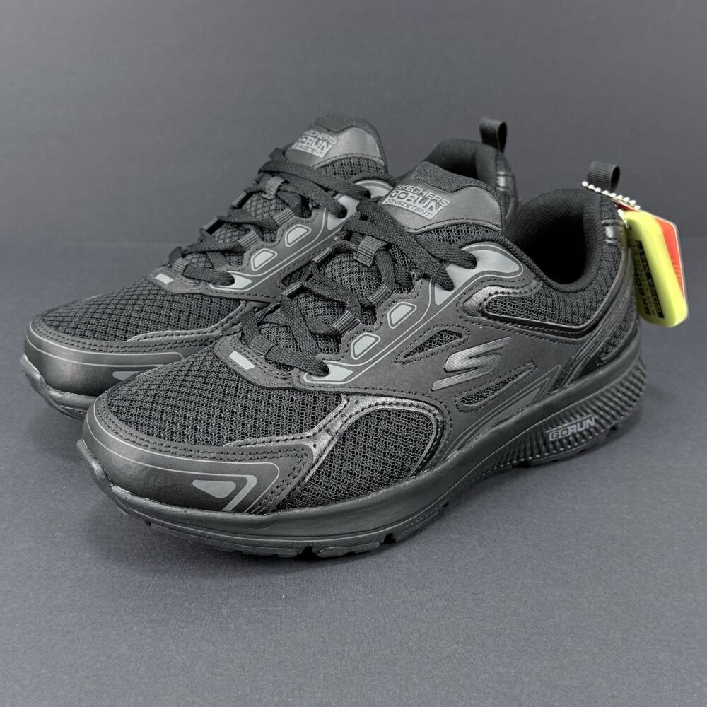 Skechers Go Run Consistent Women’s Size 7.5 Black Leather Sneakers New No Box